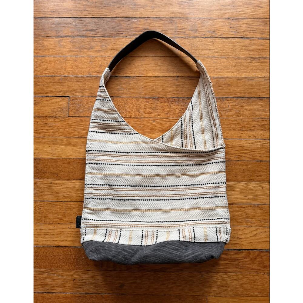 SPLENDID Boho Woven Cotton/Leather Bag